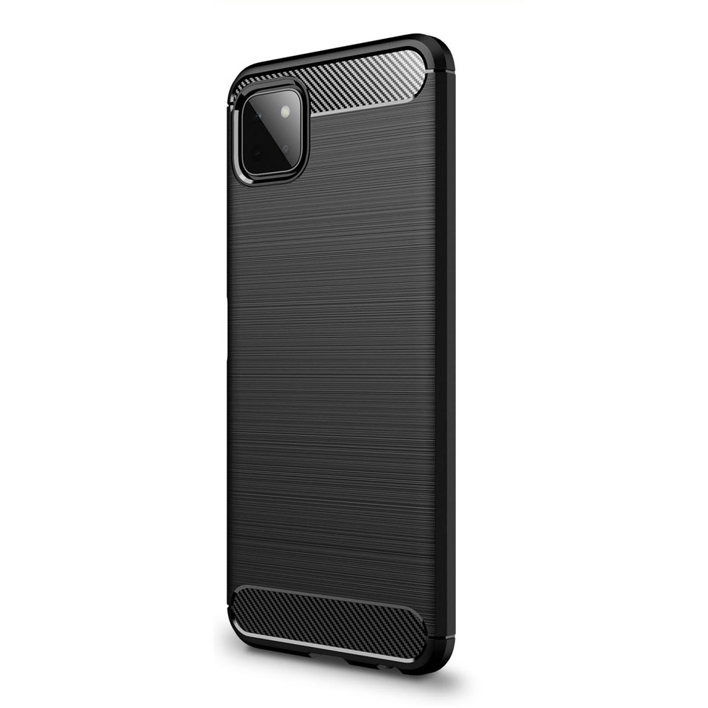 Flexible TPU Phone Protector Case Brushed Carbon Fiber Texture Cover for Samsung Galaxy A22 5G (EU Version) - Black-3
