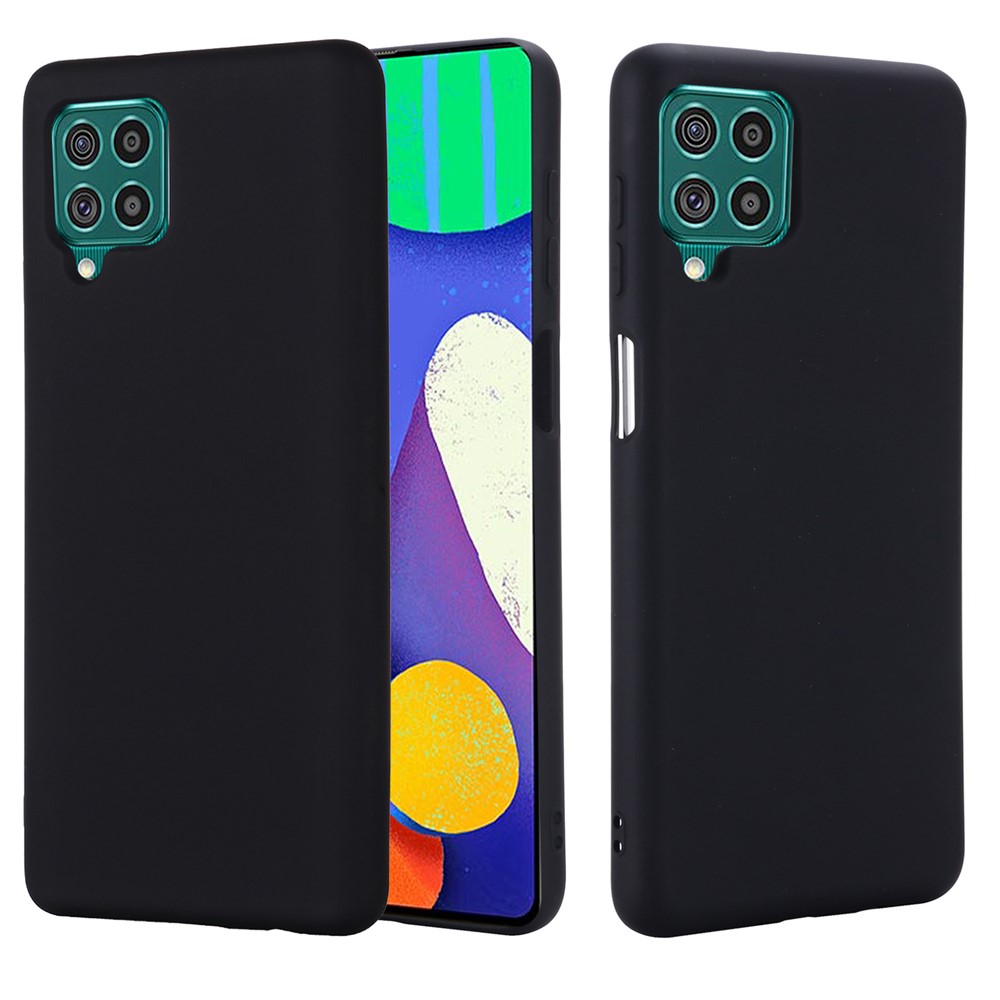 Liquid Silicone Soft Cover Case with Handy Strap for Samsung Galaxy F62/M62 - Black-6