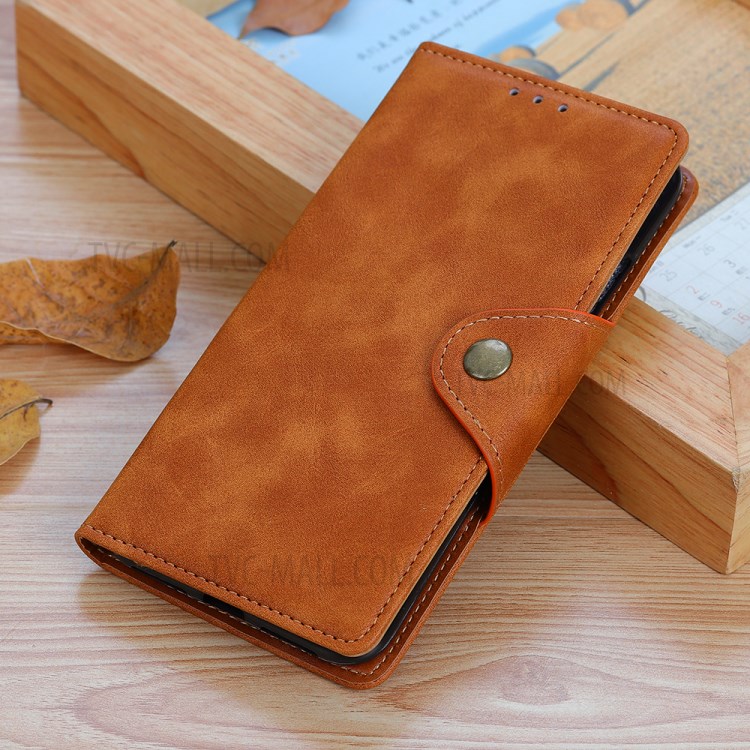 Wallet Leather Stand Case for Samsung Galaxy A82 5G - Brown-2
