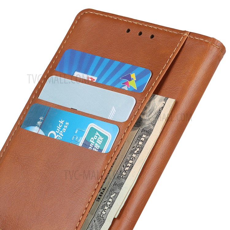 Wallet Leather Stand Case for Samsung Galaxy A82 5G - Brown-4