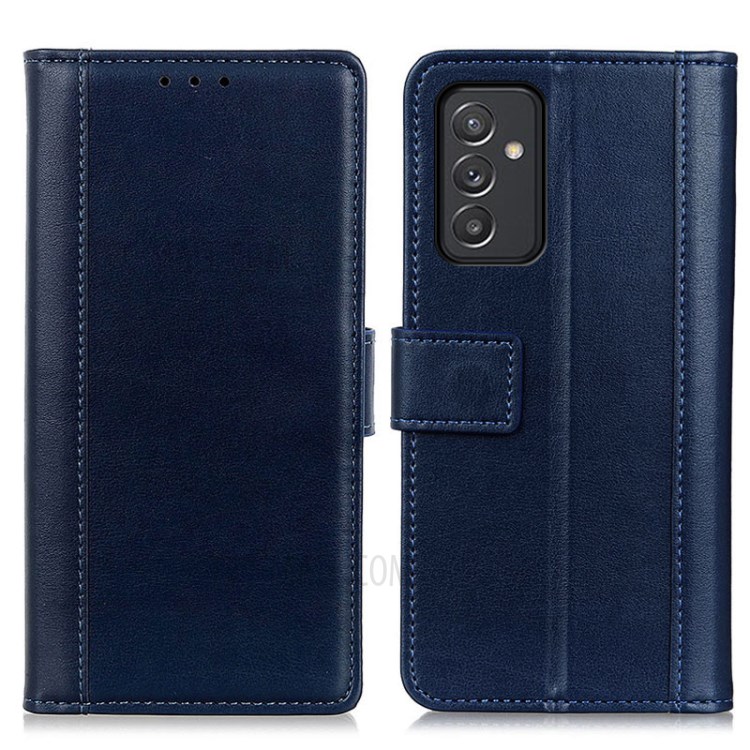 Full Protection Stand Leather Phone Cover Wallet Design Case for Samsung Galaxy A82 5G - Blue-1