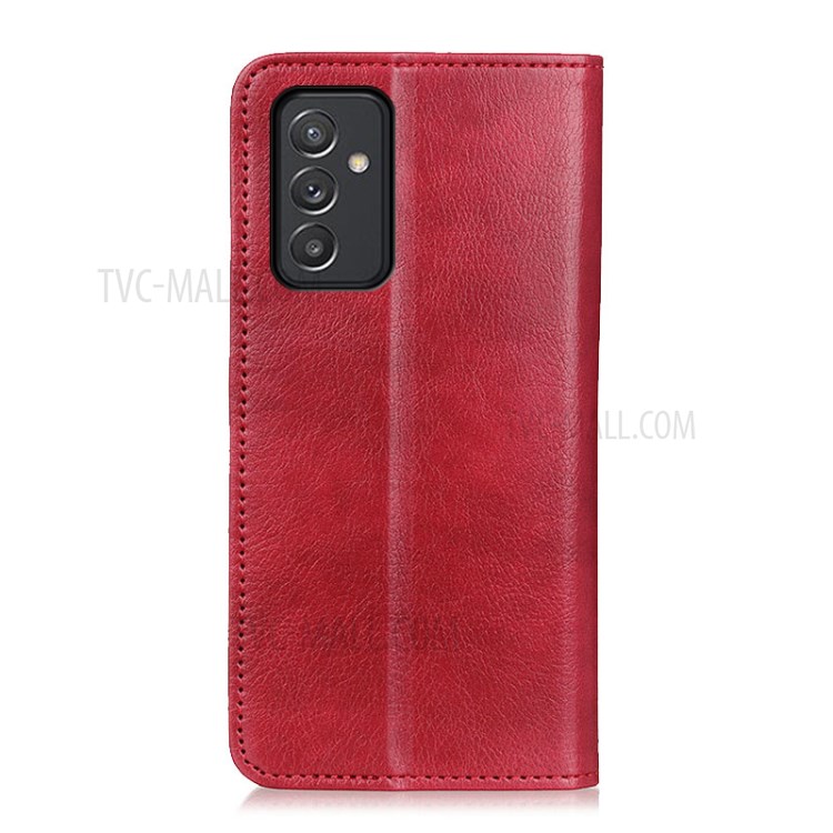 Auto-absorbed Litchi Texture Split Leather Case Stand Cover with Wallet for Samsung Galaxy A82 5G - Red-5