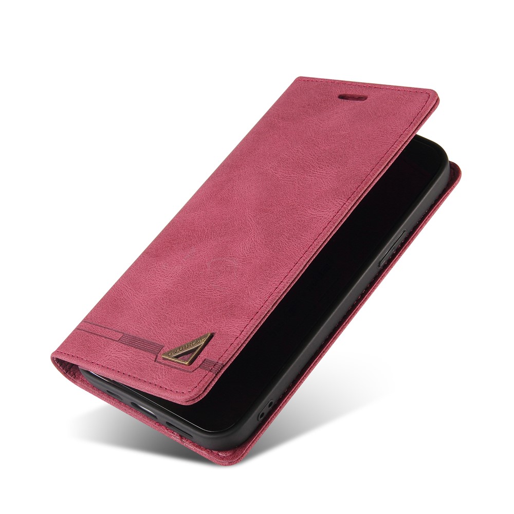 GQ.UTROBE Auto- absorbed Quality Leather Phone Shell Case with Anti-theft Swiping Design for Samsung Galaxy A32 4G - Wine Red-7