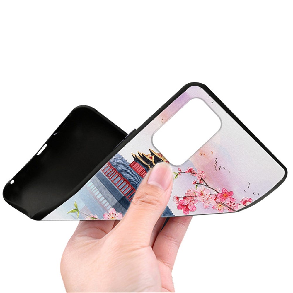 Embossed Chinese Style Pattern Printing TPU Phone Cover for Samsung Galaxy A72 4G/5G - Black Cat-2