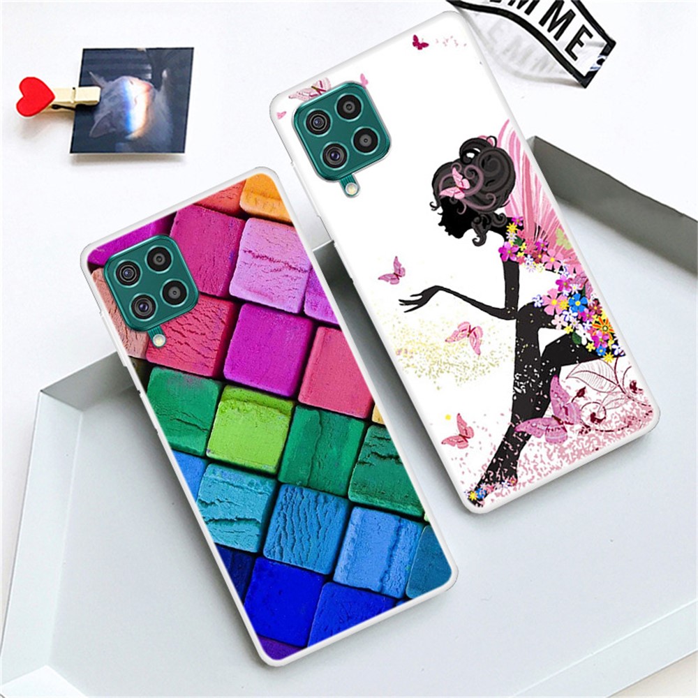 Pattern Printing Full Protection Flexible TPU Phone Case Cover for Samsung Galaxy F62/M62 - Flag Element-3