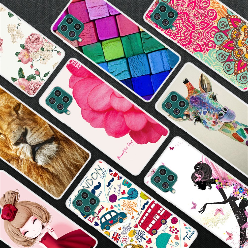 Pattern Printing Full Protection Flexible TPU Phone Case Cover for Samsung Galaxy F62/M62 - Flag Element-4