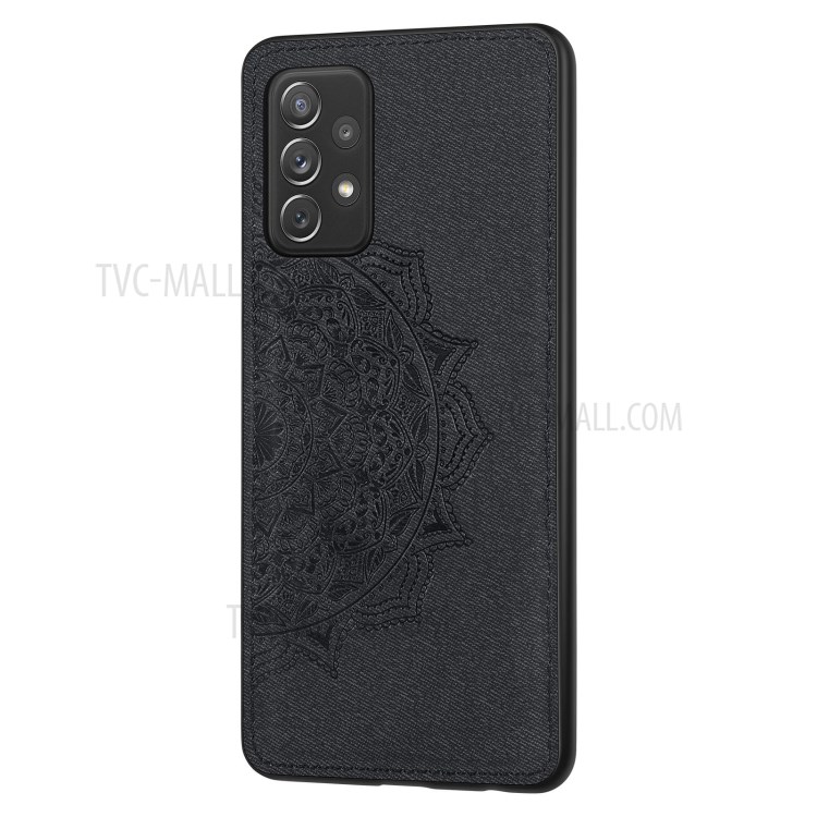 Mentions Légales Mandala Flower PU Coated PC + TPU Combo Téléphone Shell Pour Samsung Galaxy A72 4G / 5G - Noir-1