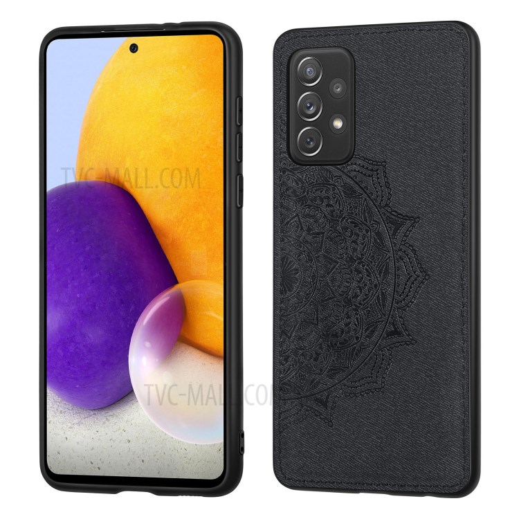 Mentions Légales Mandala Flower PU Coated PC + TPU Combo Téléphone Shell Pour Samsung Galaxy A72 4G / 5G - Noir-2