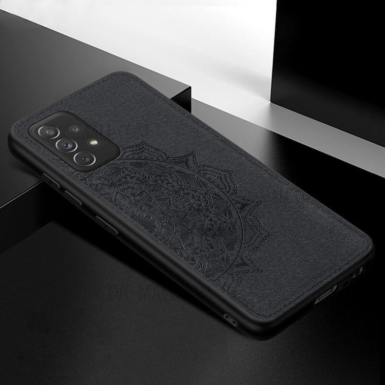 Mentions Légales Mandala Flower PU Coated PC + TPU Combo Téléphone Shell Pour Samsung Galaxy A72 4G / 5G - Noir-3