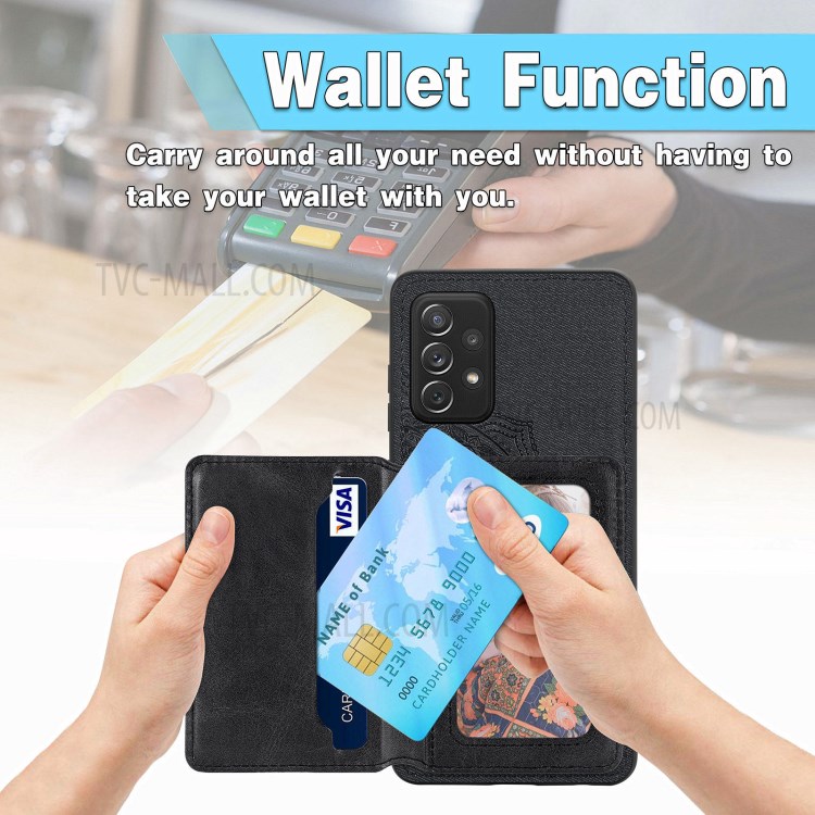 Mandala Flower Pattern PU Leather+TPU Flip Wallet Phone Case for Samsung Galaxy A72 5G/4G - Black-6