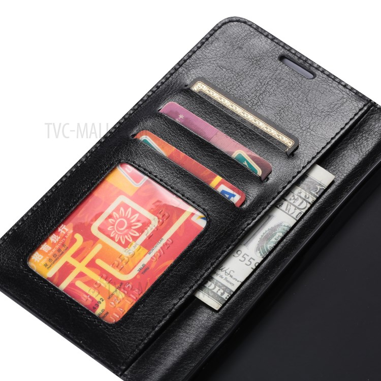 Crazy Horse Stand Wallet Leather Shell for Samsung Galaxy S21 FE Protective Case - Black-6