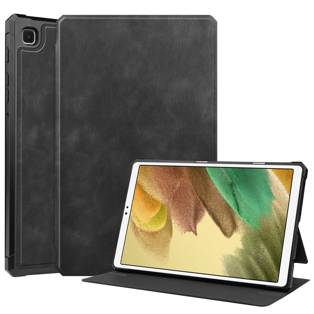 Textured Leather Stand Tablet Cover for Samsung Galaxy Tab A7 Lite 8.7-inch - Black-1