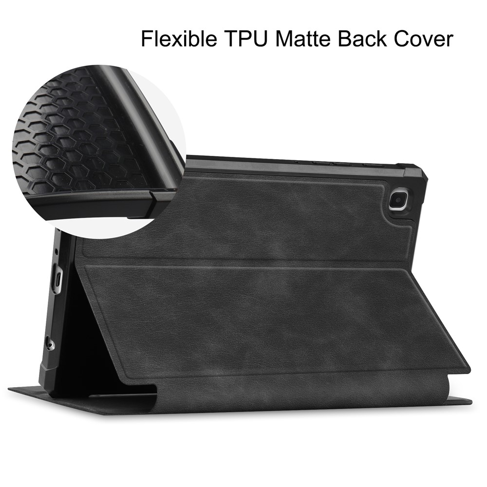 Textured Leather Stand Tablet Cover for Samsung Galaxy Tab A7 Lite 8.7-inch - Black-4