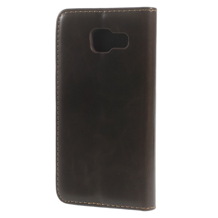 CASEME Oil Wax Folio Leather Protective Shell para Samsung Galaxy A3 SM-A310F(2016) - Castanho-2