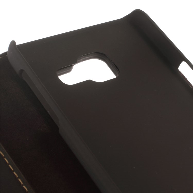 CASEME Oil Wax Folio Leather Protective Shell para Samsung Galaxy A3 SM-A310F(2016) - Castanho-3