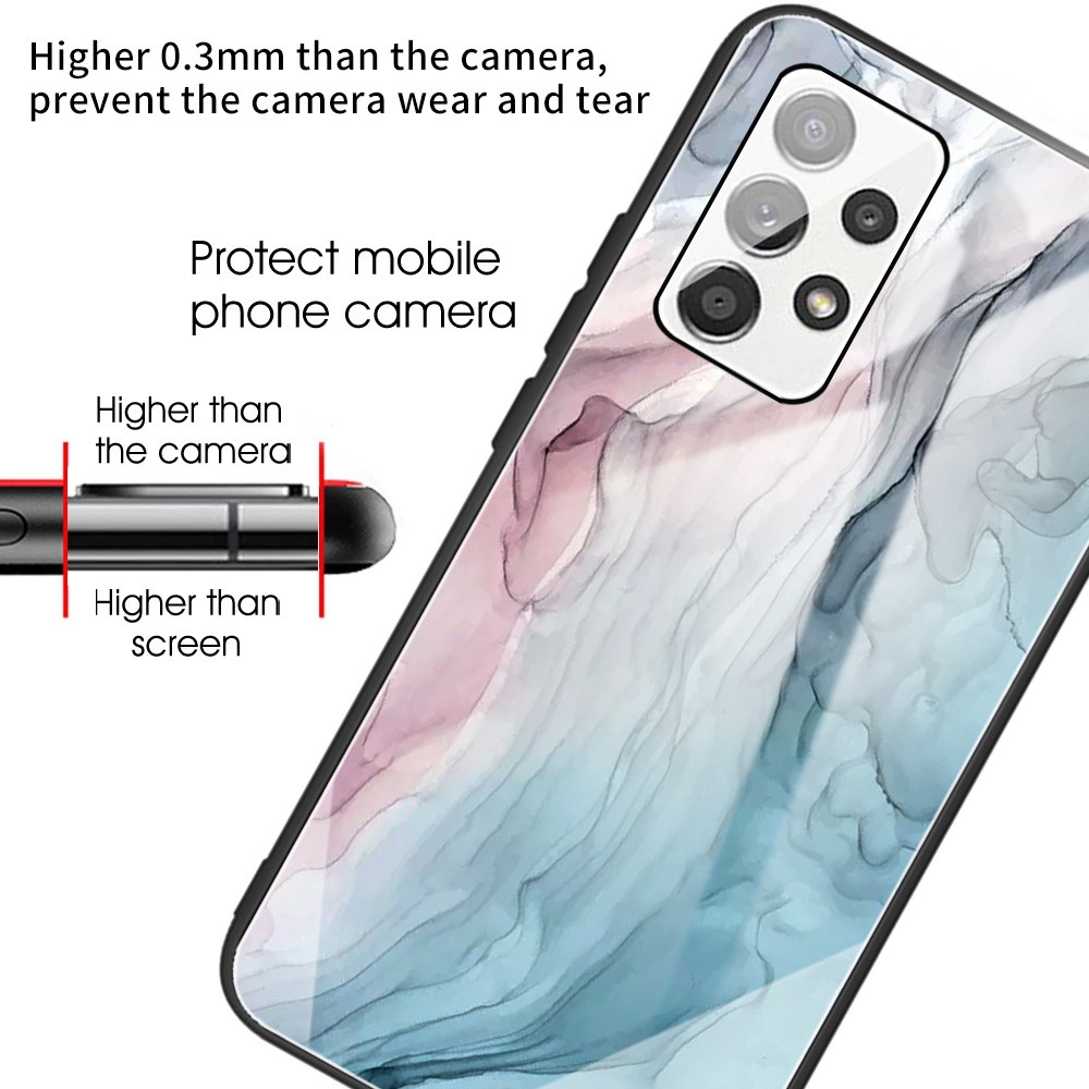 Marble Pattern Shockproof Tempered Glass + TPU Phone Case for Samsung Galaxy A72 5G/4G - Style A-2