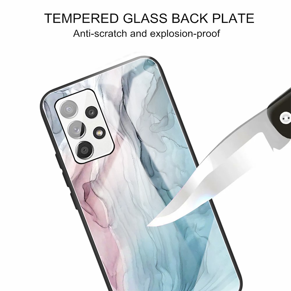 Marble Pattern Shockproof Tempered Glass + TPU Phone Case for Samsung Galaxy A72 5G/4G - Style A-3