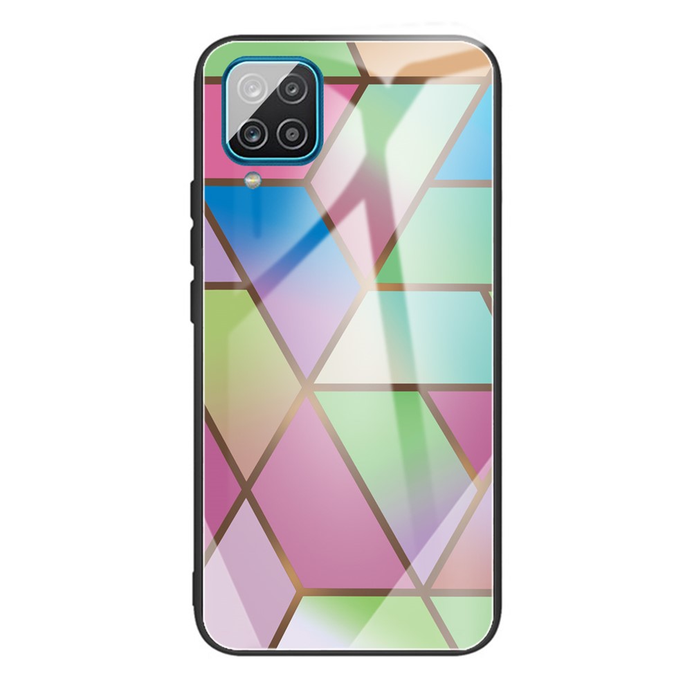 Explosion-proof Marble Pattern Tempered Glass + TPU Phone Cover for Samsung Galaxy A12 - Style A-1