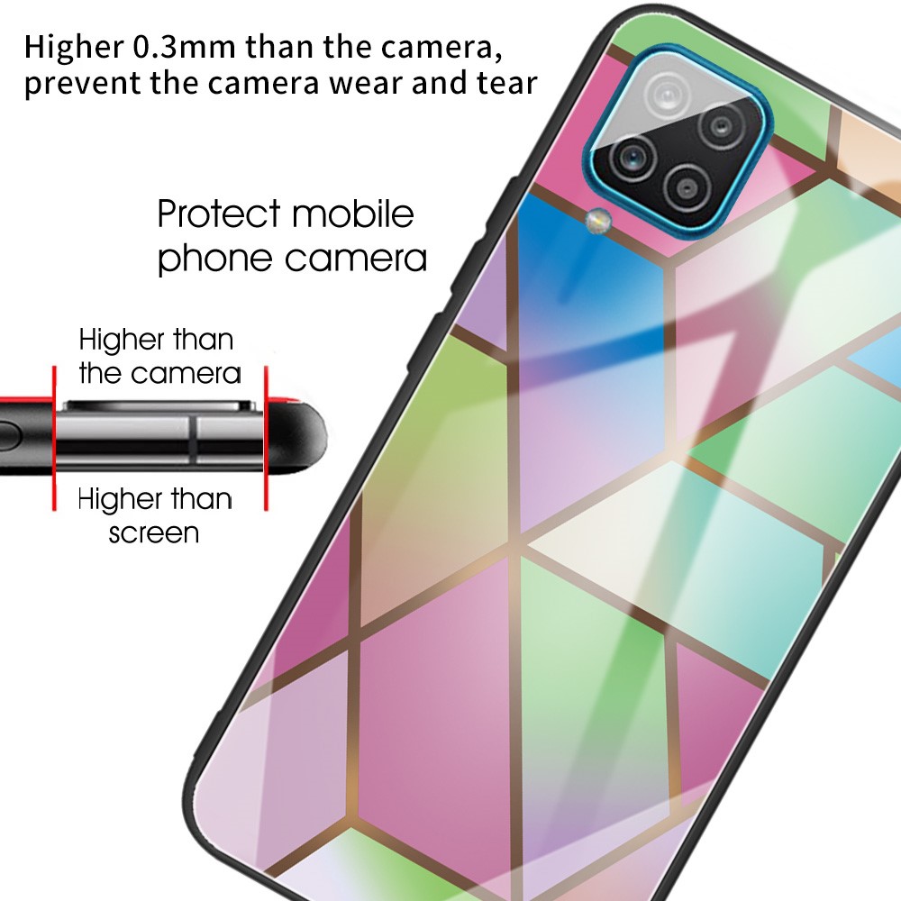 Explosion-proof Marble Pattern Tempered Glass + TPU Phone Cover for Samsung Galaxy A12 - Style A-3