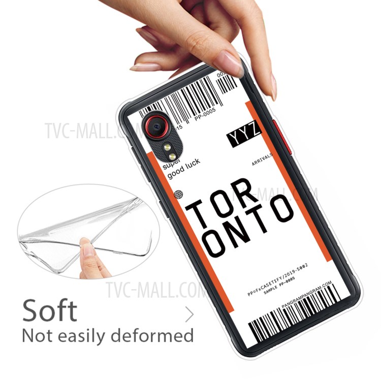 Boarding Check Pattern Printing IMD Workmanship Shockproof Phone Case for Samsung Galaxy Xcover 5 - Toronto-3