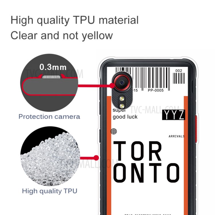 Boarding Check Pattern Printing IMD Workmanship Shockproof Phone Case for Samsung Galaxy Xcover 5 - Toronto-4