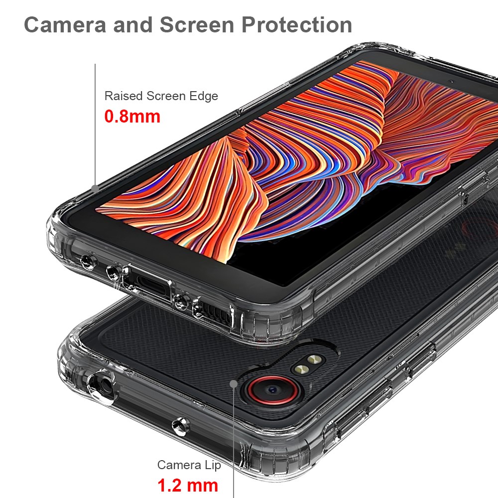 Transparent Scratch-Resistant Acrylic + TPU Back Hybrid Phone Case Cover for Samsung Galaxy Xcover 5-3
