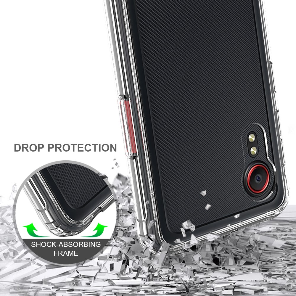 Transparent Scratch-Resistant Acrylic + TPU Back Hybrid Phone Case Cover for Samsung Galaxy Xcover 5-4