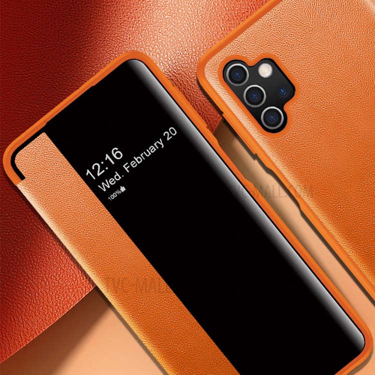 Cellphone Protective Leather Case Drop-Resistant Flip Cover for Samsung Galaxy A32 4G (EU Version) - Orange-3