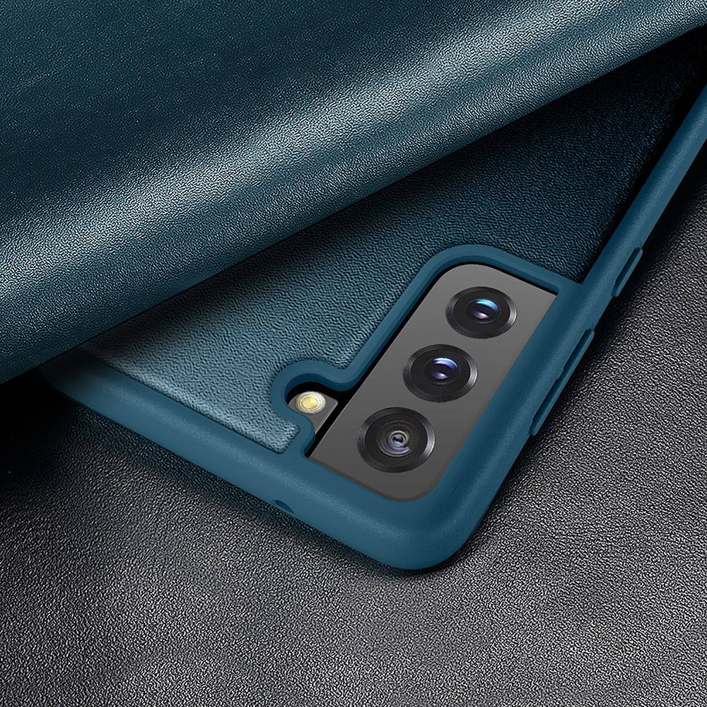 Anti-drop Leather Case with Bulit-in Ejector and SIM Card Slots for Samsung Galaxy S21 FE - Green-10
