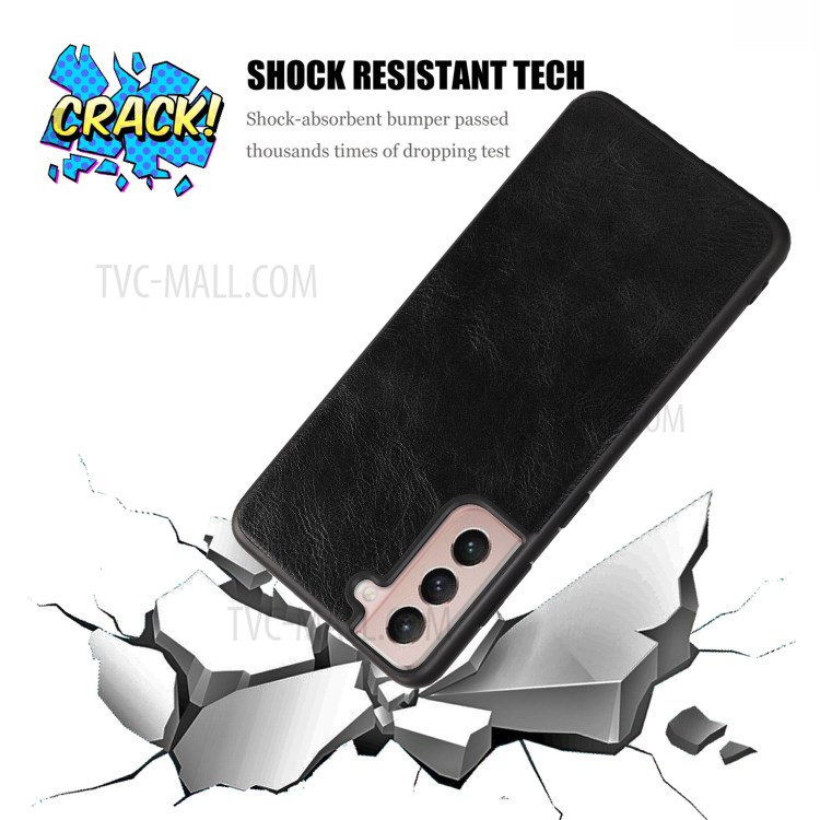 Crazy Horse Texture PU Leather Coated TPU Cover for Samsung Galaxy S21 FE - Black-5