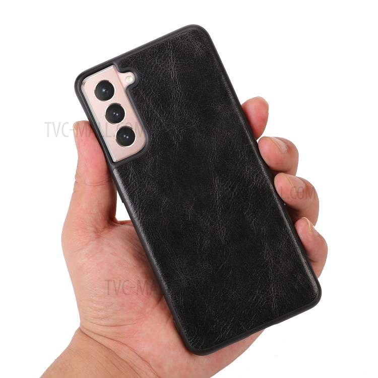 Crazy Horse Texture PU Leather Coated TPU Cover for Samsung Galaxy S21 FE - Black-7