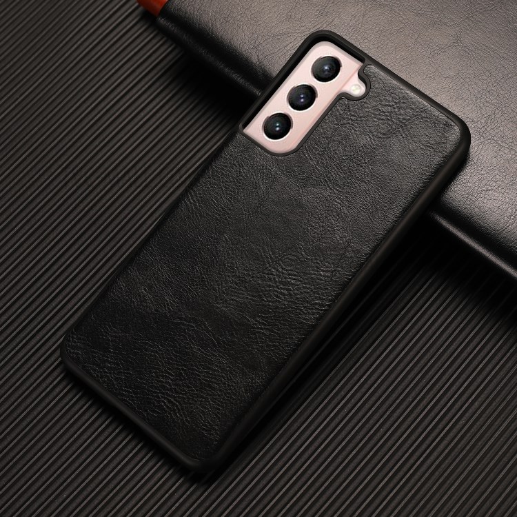 Crazy Horse Texture PU Leather Coated TPU Cover for Samsung Galaxy S21 FE - Black-9