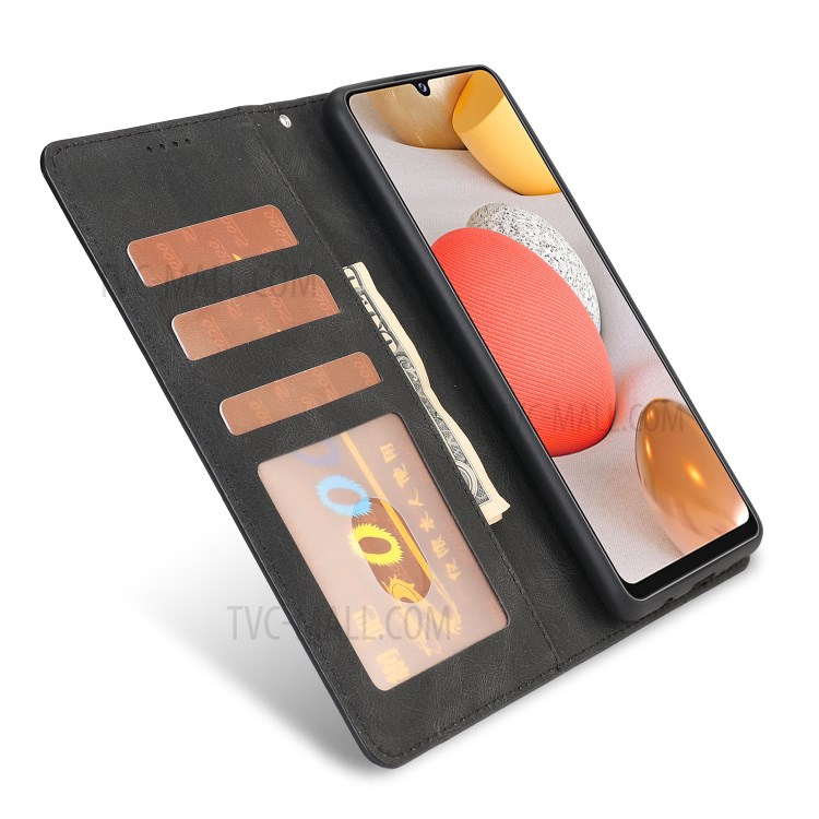 Fantasy Classic Leather Case Mobile Phone Cover with Wallet Stand for Samsung Galaxy F62/M62 - Black-11