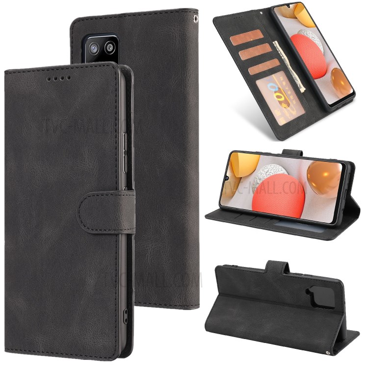 Fantasy Classic Leather Case Mobile Phone Cover with Wallet Stand for Samsung Galaxy F62/M62 - Black-14