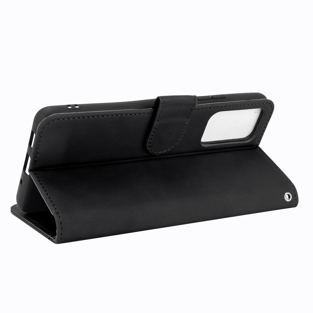 Wallet Stand Design Folio Flip Skin-touch Feeling Leather Protective Shell Phone Cover for Samsung Galaxy A82 5G/Galaxy Quantum 2 - Black-4