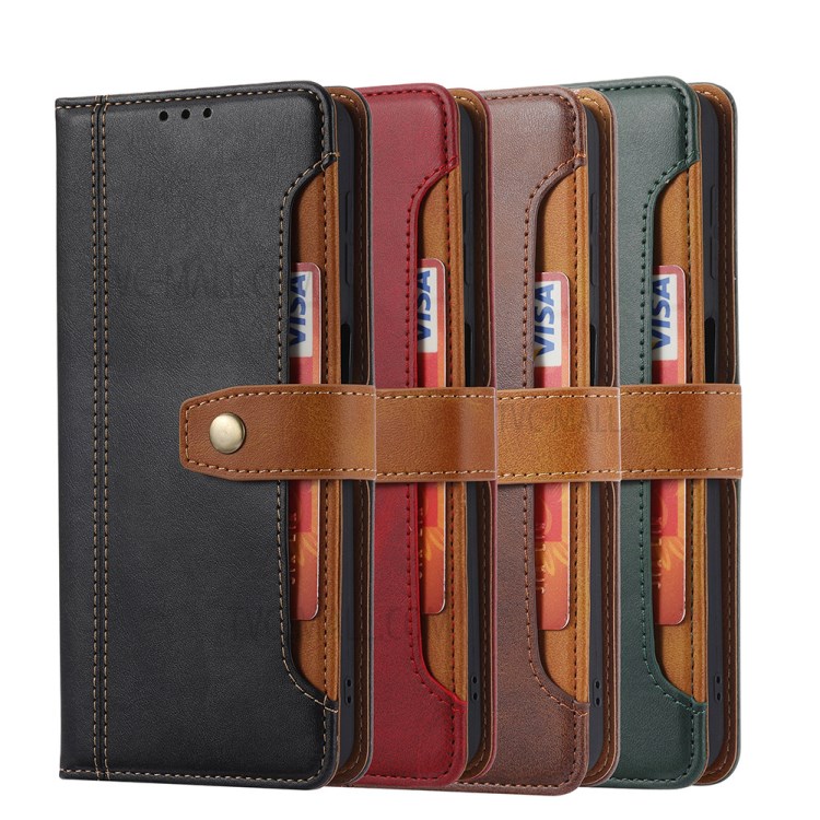 Card Slots Kickstand PU Leather Coated TPU Case for Samsung Galaxy A22 4G (EU Version) - Brown-6