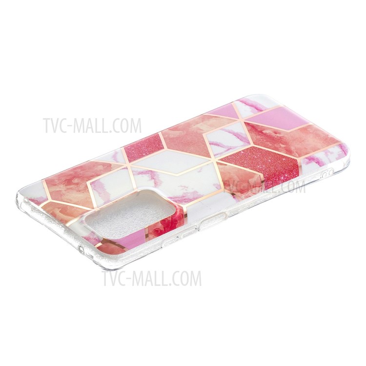 Marble Pattern Splicing Phone Cover Electroplating IMD Protector Case for Samsung Galaxy A32 4G (EU Version) - Rose Glitter Squins-3