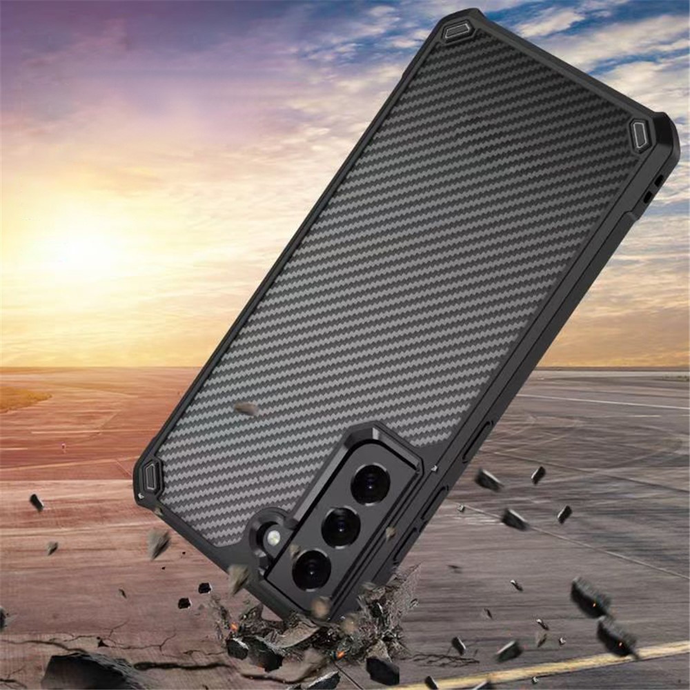 TPU + Clear Acrylic Hybrid Phone Case for Samsung Galaxy S21+ 5G Shockproof Cover - Black-2