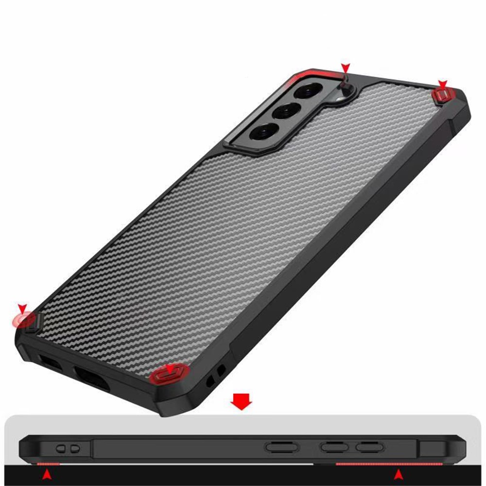 TPU + Clear Acrylic Hybrid Phone Case for Samsung Galaxy S21+ 5G Shockproof Cover - Black-4