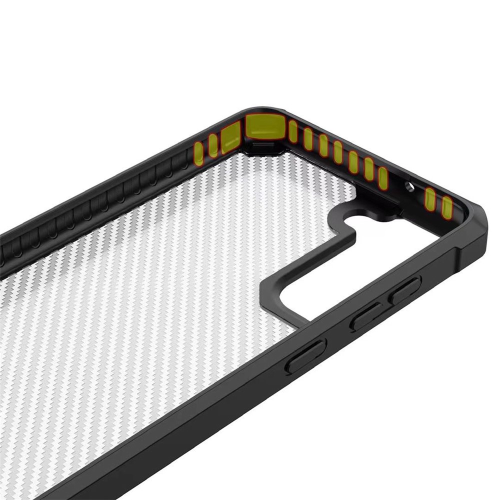 TPU + Clear Acrylic Hybrid Phone Case for Samsung Galaxy S21+ 5G Shockproof Cover - Black-5