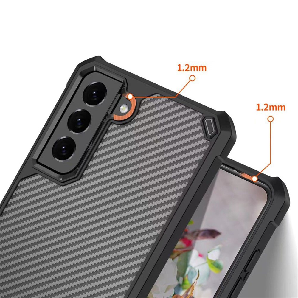 TPU + Clear Acrylic Hybrid Phone Case for Samsung Galaxy S21+ 5G Shockproof Cover - Black-6