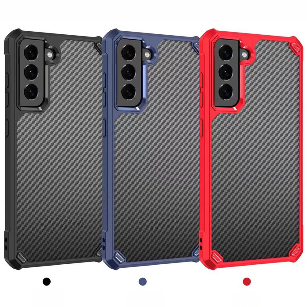 TPU + Clear Acrylic Hybrid Phone Case for Samsung Galaxy S21+ 5G Shockproof Cover - Black-8