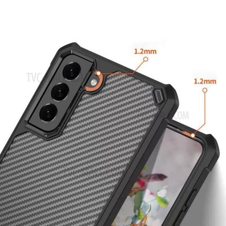 Shockproof Anti-slip TPU + Clear Acrylic Hybrid Phone Case Cover for Samsung Galaxy S21 5G - Black-6