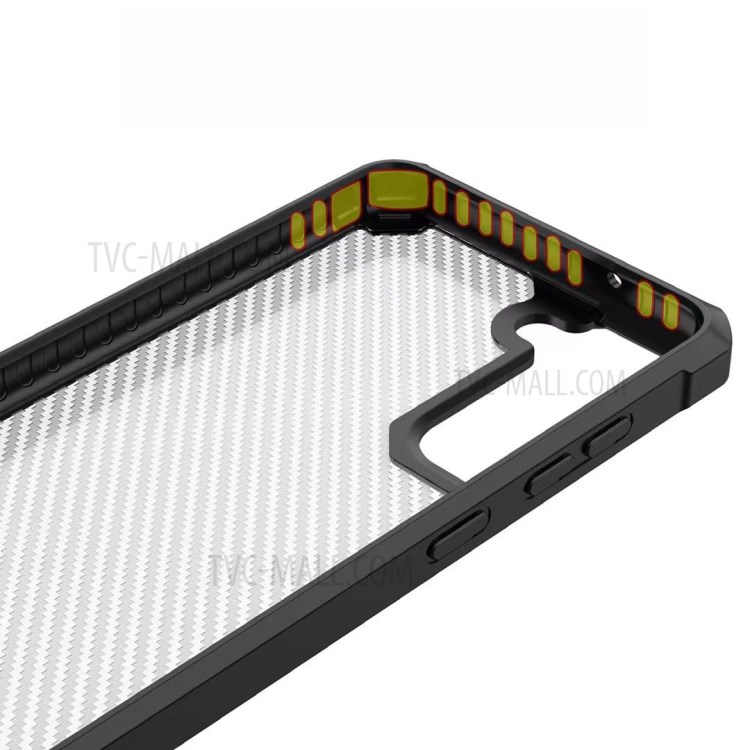 Clear Acrylic + TPU Hybrid Phone Case for Samsung Galaxy S21 FE Shockproof Cover - Black-6