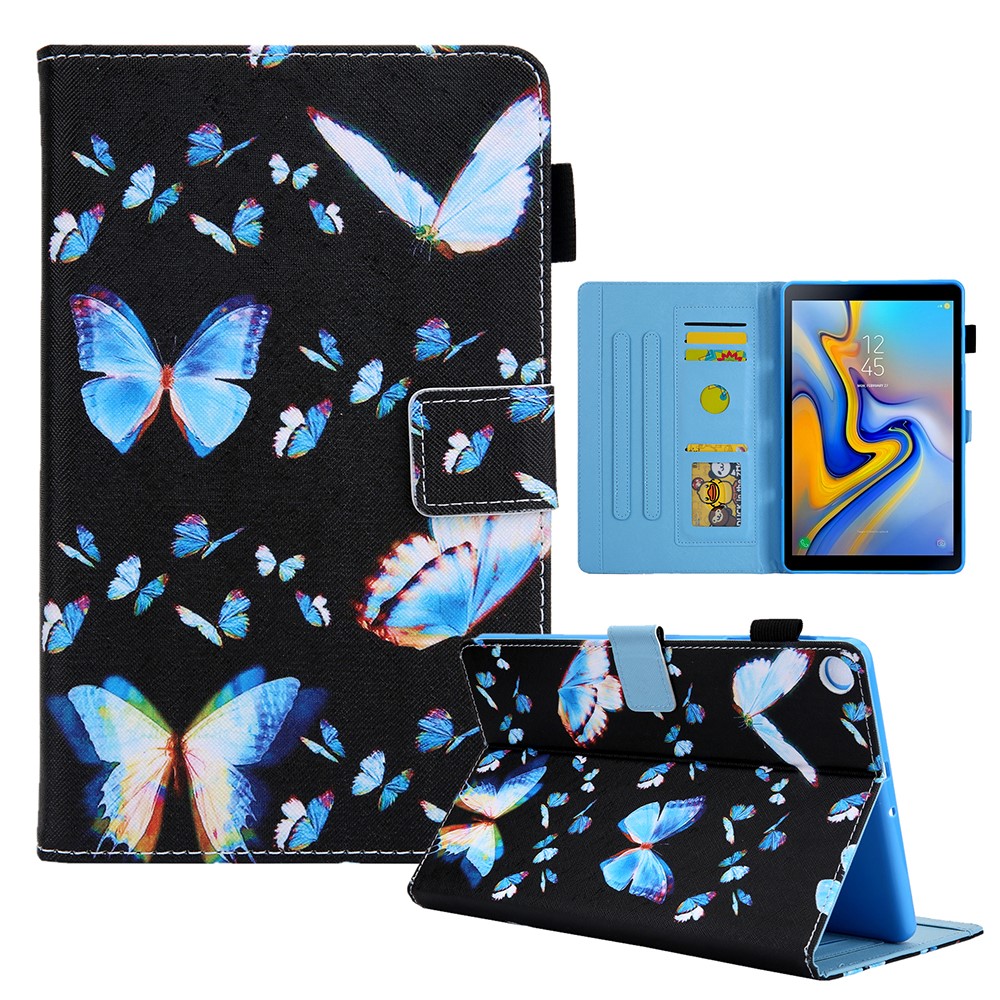 Pattern Printing Stand Leather Protector Case Shell for Samsung Galaxy Tab A7 Lite 8.4 (2021) T220/225 - Blue Butterfly-11