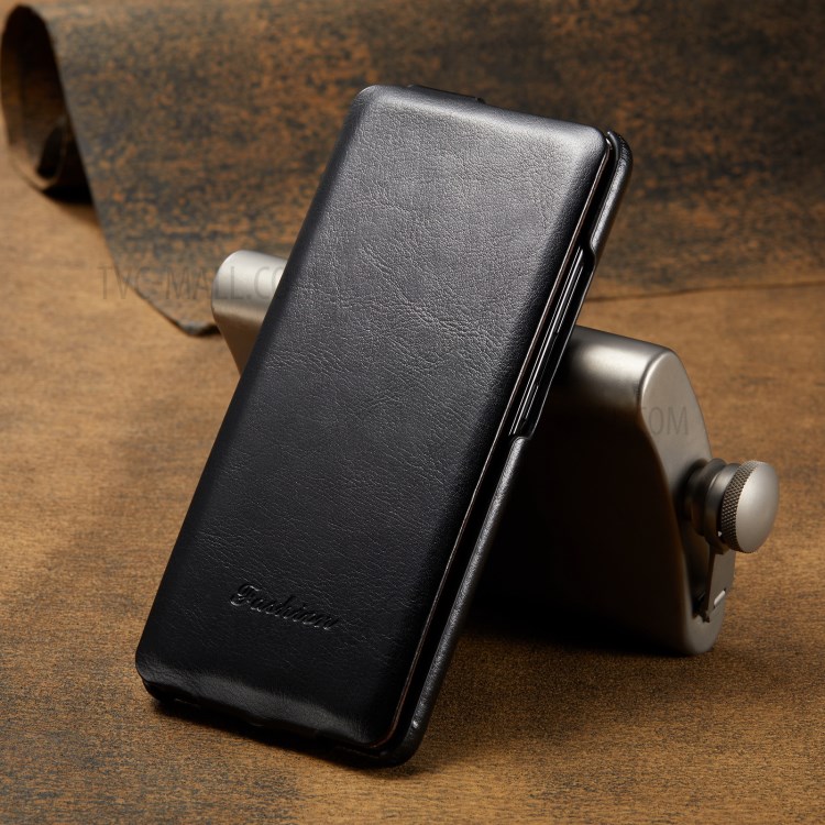 Vertical Flip Phone Cover Textured Leather Shell for Samsung Galaxy S21 Ultra 5G - Black-6