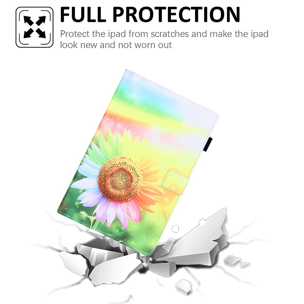 Pattern Printing Leather Case Tablet Protective Cover Stand for Samsung Galaxy Tab A7 Lite 8.4 (2021) T220/225 - Sunflower-2
