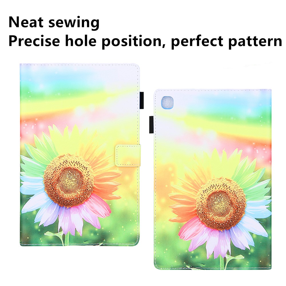 Pattern Printing Leather Case Tablet Protective Cover Stand for Samsung Galaxy Tab A7 Lite 8.4 (2021) T220/225 - Sunflower-3