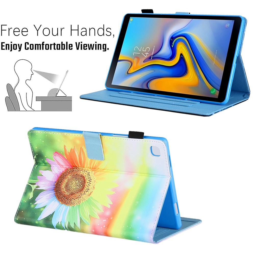 Pattern Printing Leather Case Tablet Protective Cover Stand for Samsung Galaxy Tab A7 Lite 8.4 (2021) T220/225 - Sunflower-4