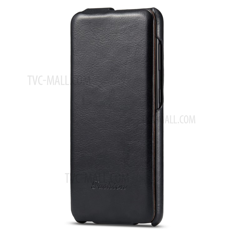 Anti-scratch Textured Leather Phone Cover Vertical Flip Shell for Samsung Galaxy S21+ 5G - Black-2